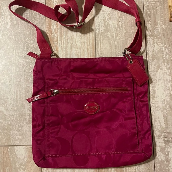 Coach Handbags - Coach purple/pink nylon sling crossbody